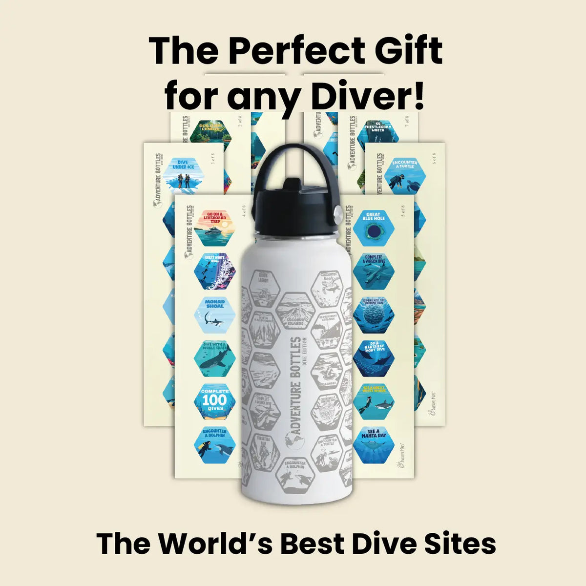 Dive Adventure Bottle + Stickers